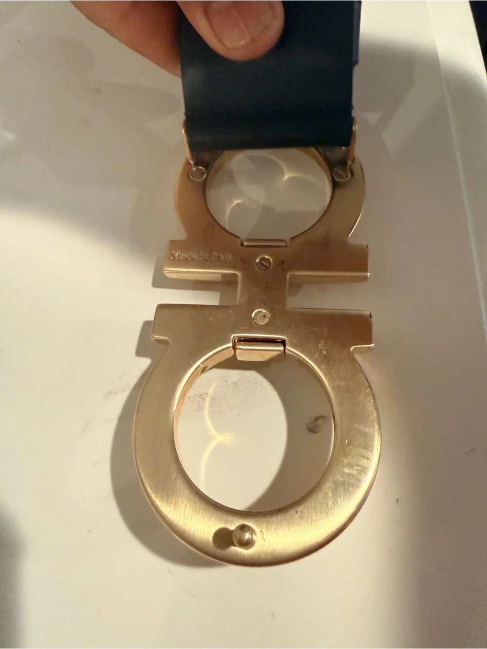 Salvatore Ferragamo Gold Double Gancini Belt Buckle